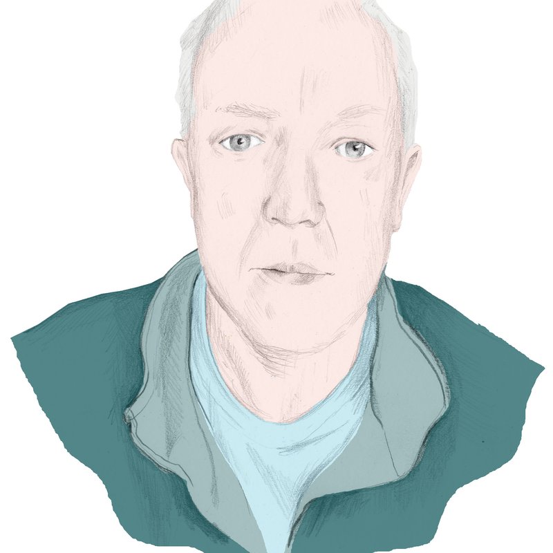 illustration of a man wearing a blue jumper