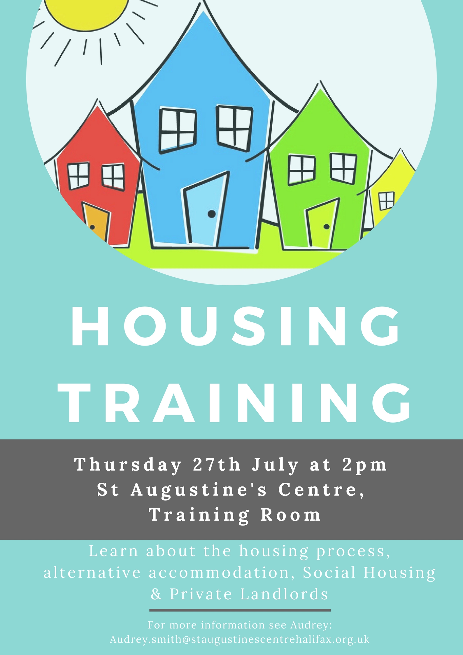 Housing Training Thursday 27th July 2pm St. Augustine's Centre